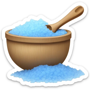 blue epsom salt with wooden spoon  sticker