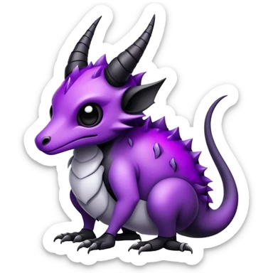  bright gothic purple black white grey exotic Fakémon-Pokémon-Vernid-creature sticker