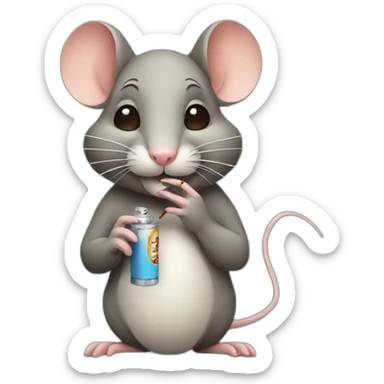 mouse smokes cigarettes sticker