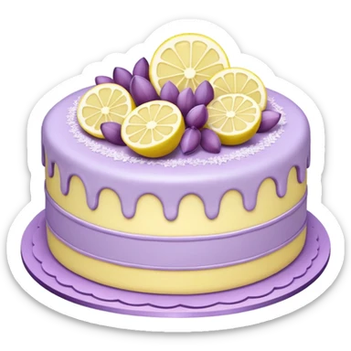 Lemon and lilac cake sticker