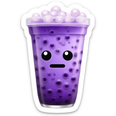 purple boba tea  sticker