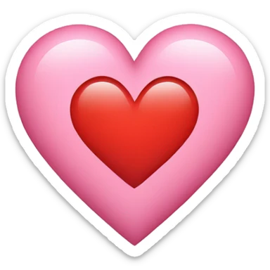 heart with half pink and half red sticker