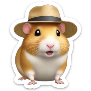 Un hamster avec un chapeau chinois  sticker