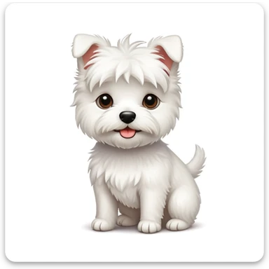 little white terrier dog sticker