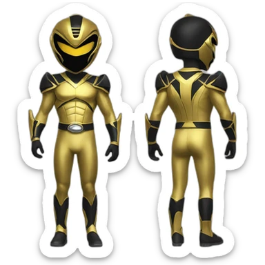 black gold power ranger full body sticker