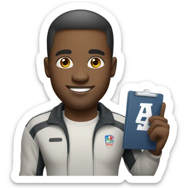 African-American/korean football coach sticker