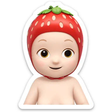 smiling girl with strawberries sticker