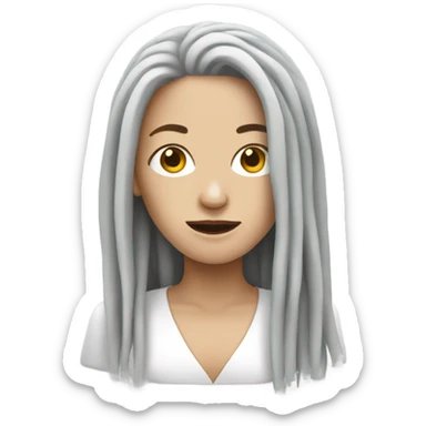 White woman with blind dreadlocks sticker
