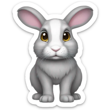 rabbit-lop-gray-fullbody sticker