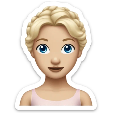ballerina with blond hair and blue eyes sticker