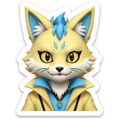 Cool gothic cute Kemonomimi Nekomimi Japanese Anime Kemono Furry Style Gatomon-Vernid-Zeraora-Sergal-Fursuit-furry-fursona sticker