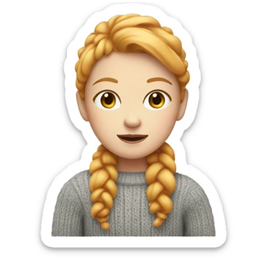 White ginger girl wearing sweater sticker