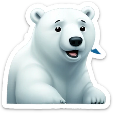 Polar bear with a thought bubble sticker