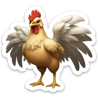 Chicken with a sword  sticker