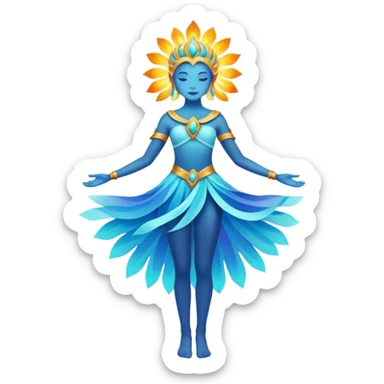 Abstract Colorful Ascending Divine La Creatura Avatar, full body sticker