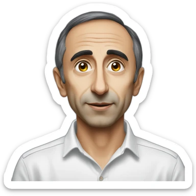 Eric Zemmour portant un drapeau français sticker