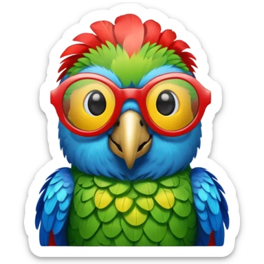 Parrot with shiny sunglasses sticker