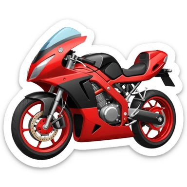 sports motorcycle lying on the ground sticker