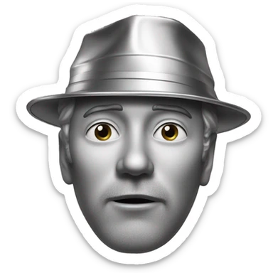 a man pulled down to the nose a pointed conspiracy tin foil hat sticker