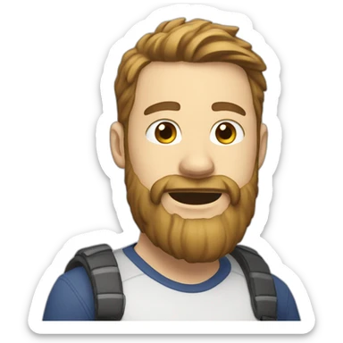 average white guy with a beard attempts to play hokey sticker