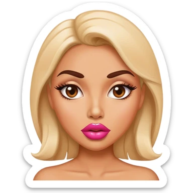 sassy girly pop botox face big lips sticker