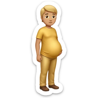 pregnant man emoji, side view, all gold sticker
