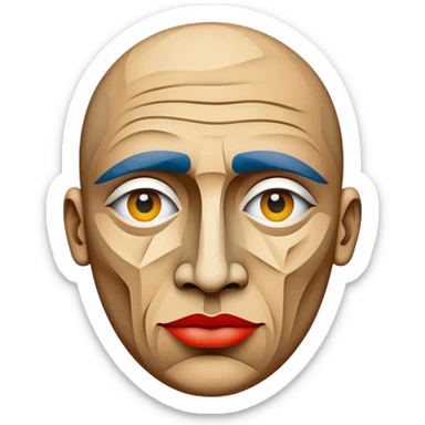 Cinematic Realistic Picasso Pop Culture Emoji, depicted with a creative, abstract representation inspired by the legendary artist rendered with bold textures and dynamic, artistic lighting. sticker