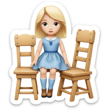 Blonde Doll Sitting On The Chair sticker