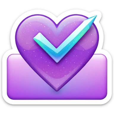 glitter purple and cian checkmark sticker