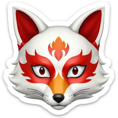 Fox mask,kitsune emoji sticker