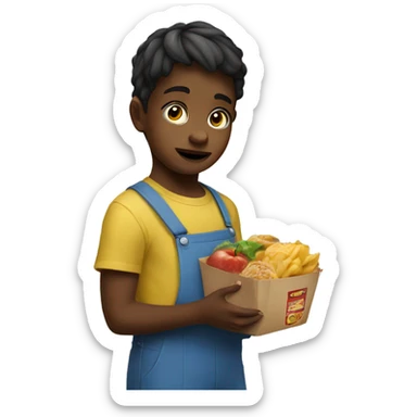 child pushes food away sticker