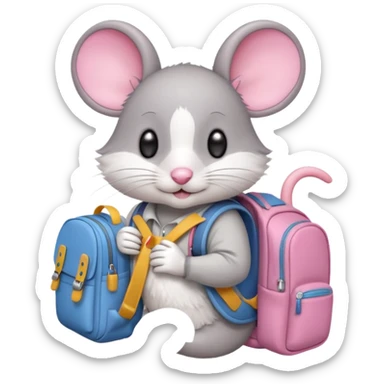 sweet mice with backpack sticker