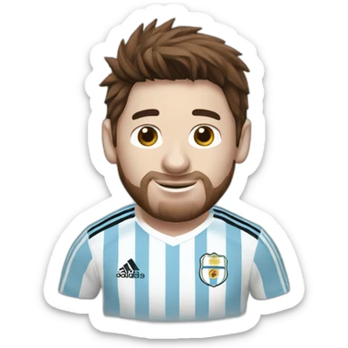 messi with argentina shirt sticker