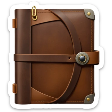 dark brown leather travelers journal sticker