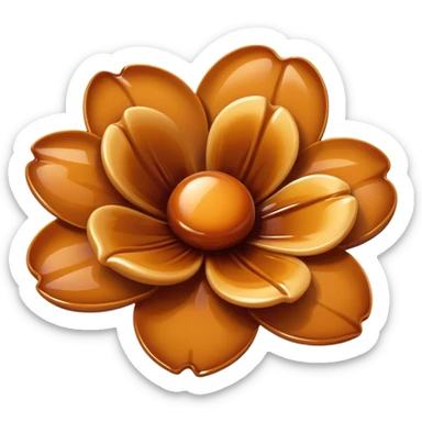 brown caramel flower beautiful finish  sticker