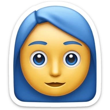 Blauw vierkant met wit vinkje in sticker