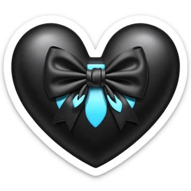 black heart with a black bow sticker
