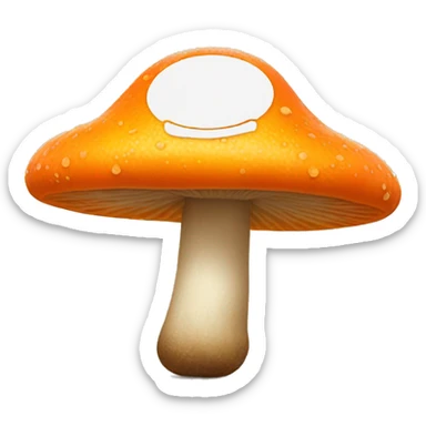 Orange Mushroom with a smiley face  sticker
