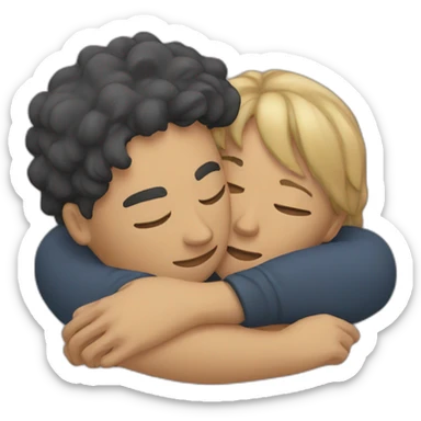 Two people hugging lying down sticker