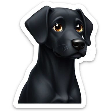 Black dog sticker