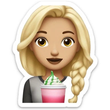 I want a pretty blonde with full make up who drinks starbucks sticker