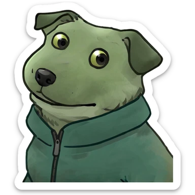 Cute dog wearing a fluffy jacket  sticker