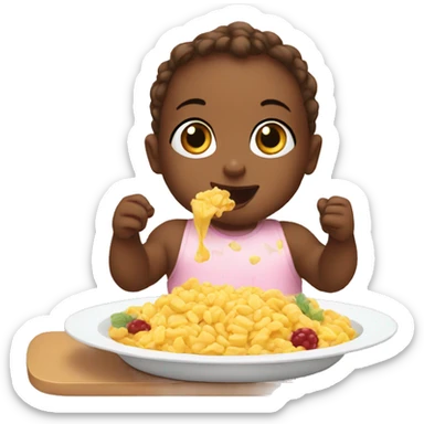 babies eat first meal sticker