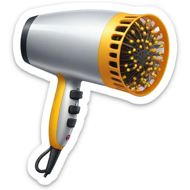 Hairdryer with difuser for curly Hair  sticker