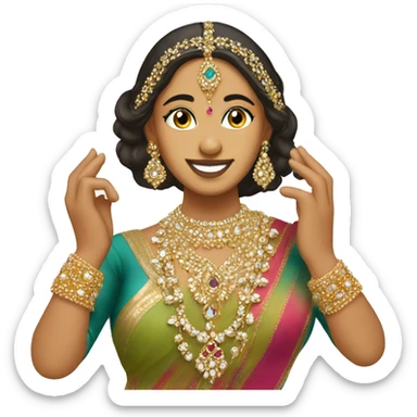 Desi classical kathak dancer with jewels sticker