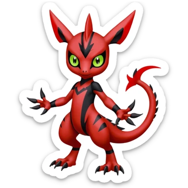 Meloetta-Guilmon-Darkrai-Pokémon-Digimon-Fakémon-fusion-hybrid-creature sticker