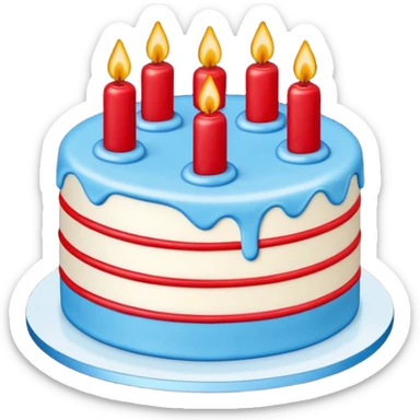 cake chart 98% blue 2% red sticker