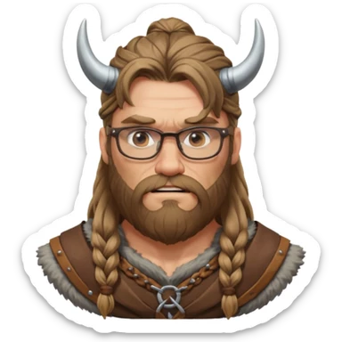 Glasses-Wearing wild viking sticker