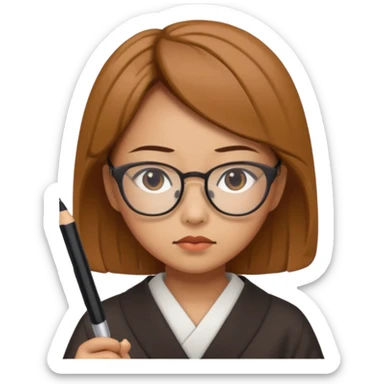 i need an image of a japanese woman analyst sticker