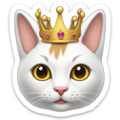 Cat with crown sticker